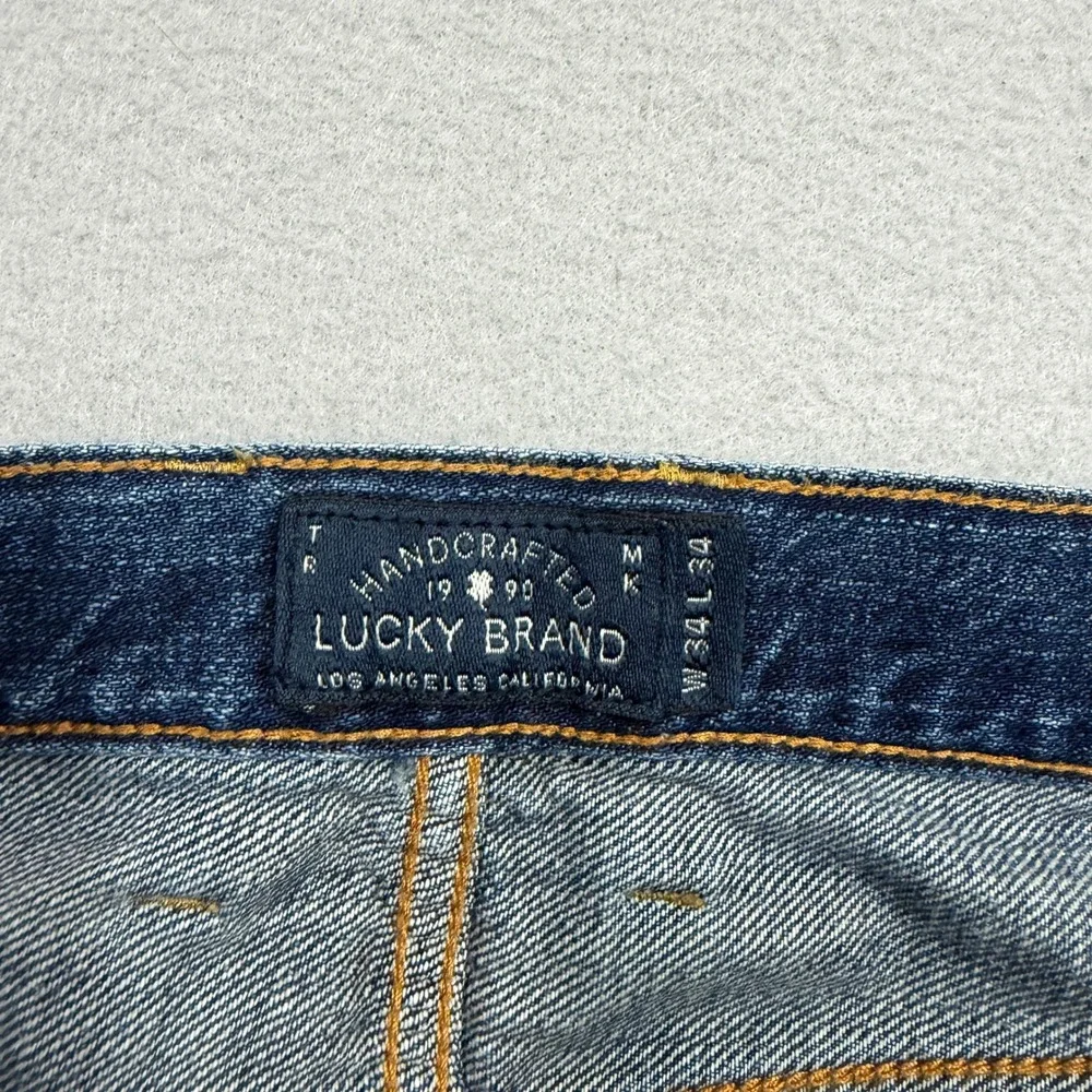 Lucky Brand Jeans Men's 34x34 Blue 481 Relaxed Straight Leg 100% Cotton Denim